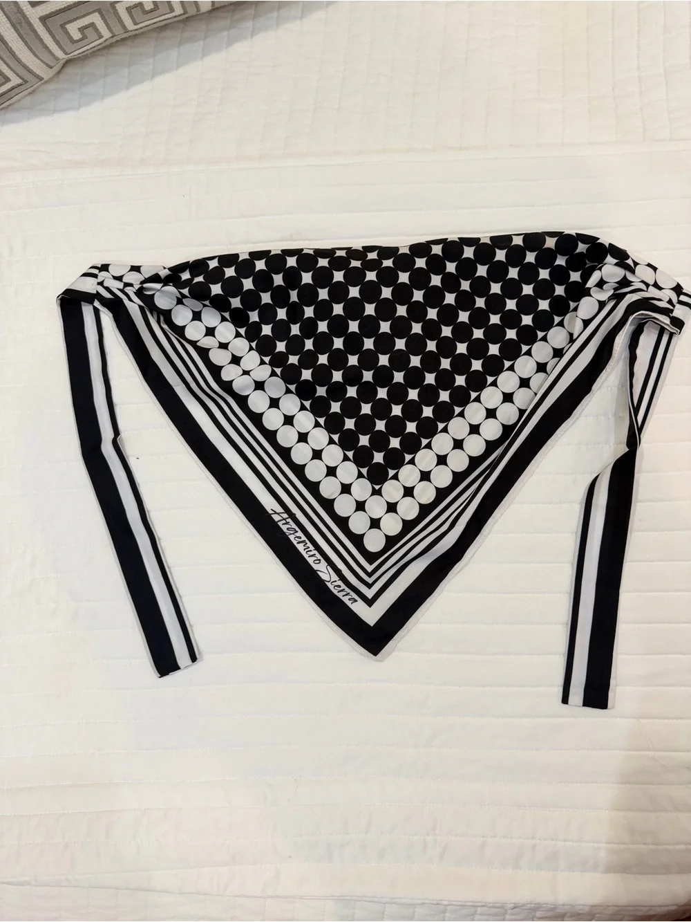 Black & White Silk Scarf / Scarf Top